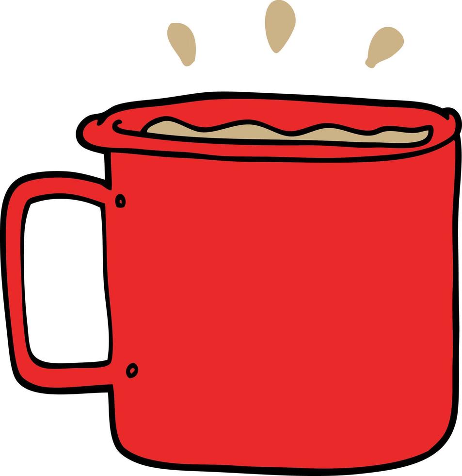 cartoon camping cup of coffee vector