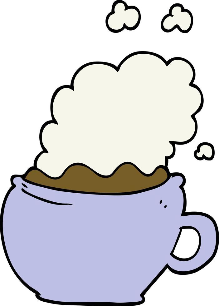 cartoon hot cup of coffee vector