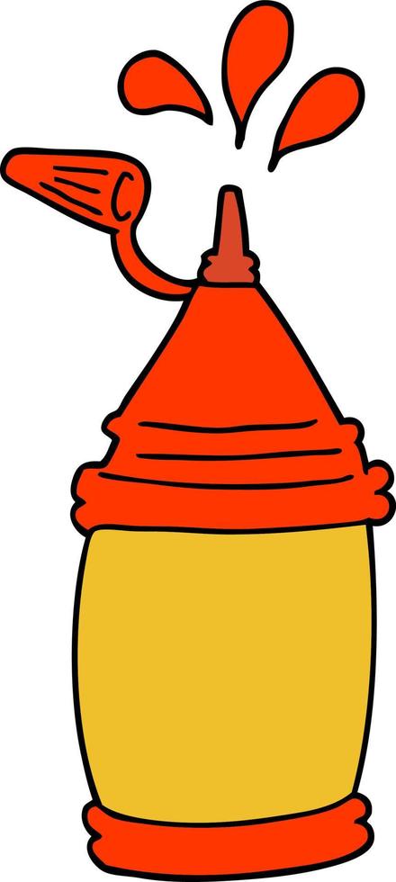 cartoon ketchup bottle vector