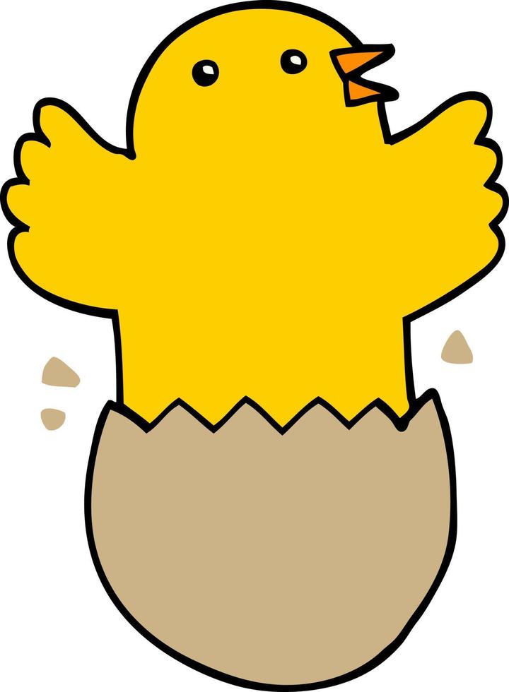 cartoon hatching bird vector