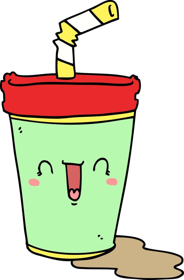 cute cartoon soda vector