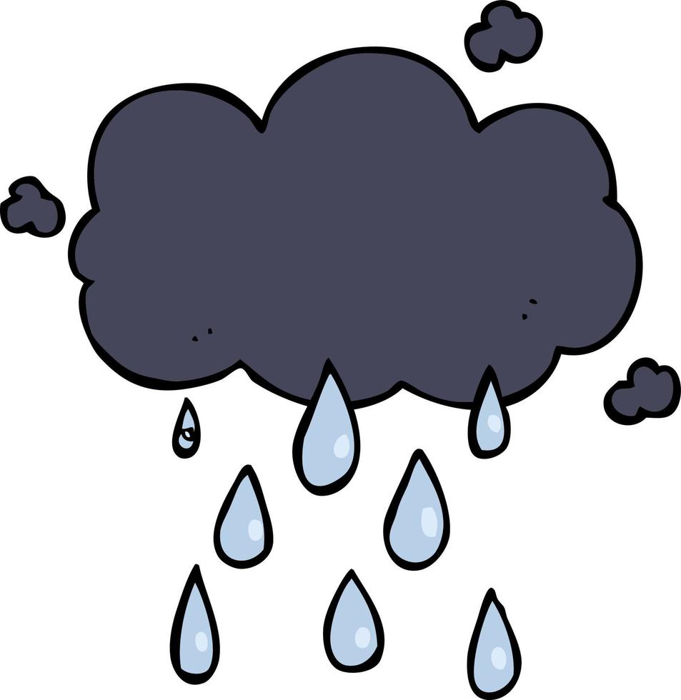 nube de dibujos animados lloviendo vector