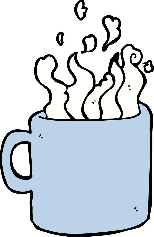 cartoon hot cup of coffee vector