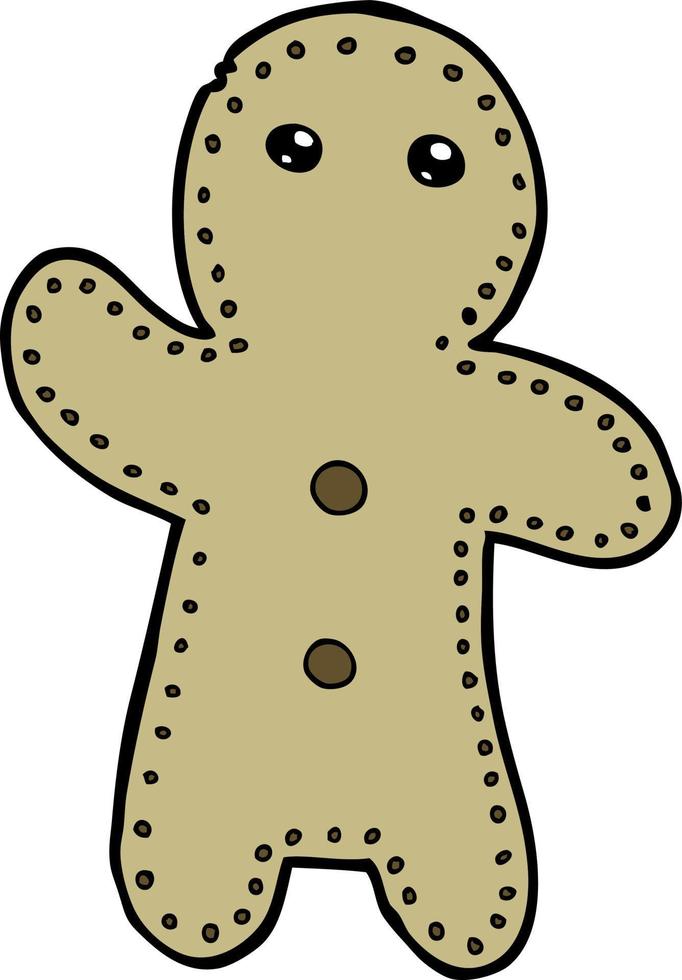 cartoon gingerbread man vector