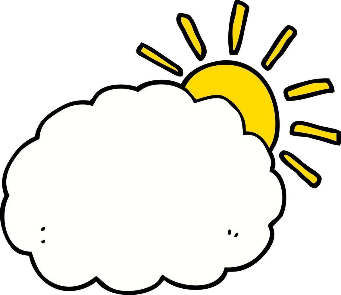 cartoon sun and cloud symbol vector