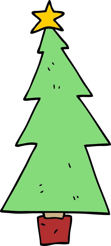 cartoon christmas tree vector