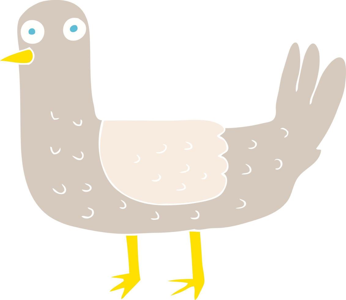 flat color illustration of a cartoon bird vector