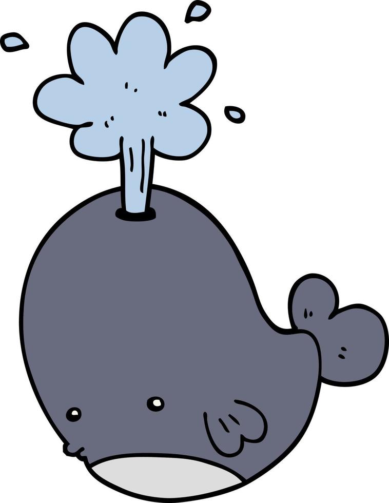 cartoon spouting whale vector