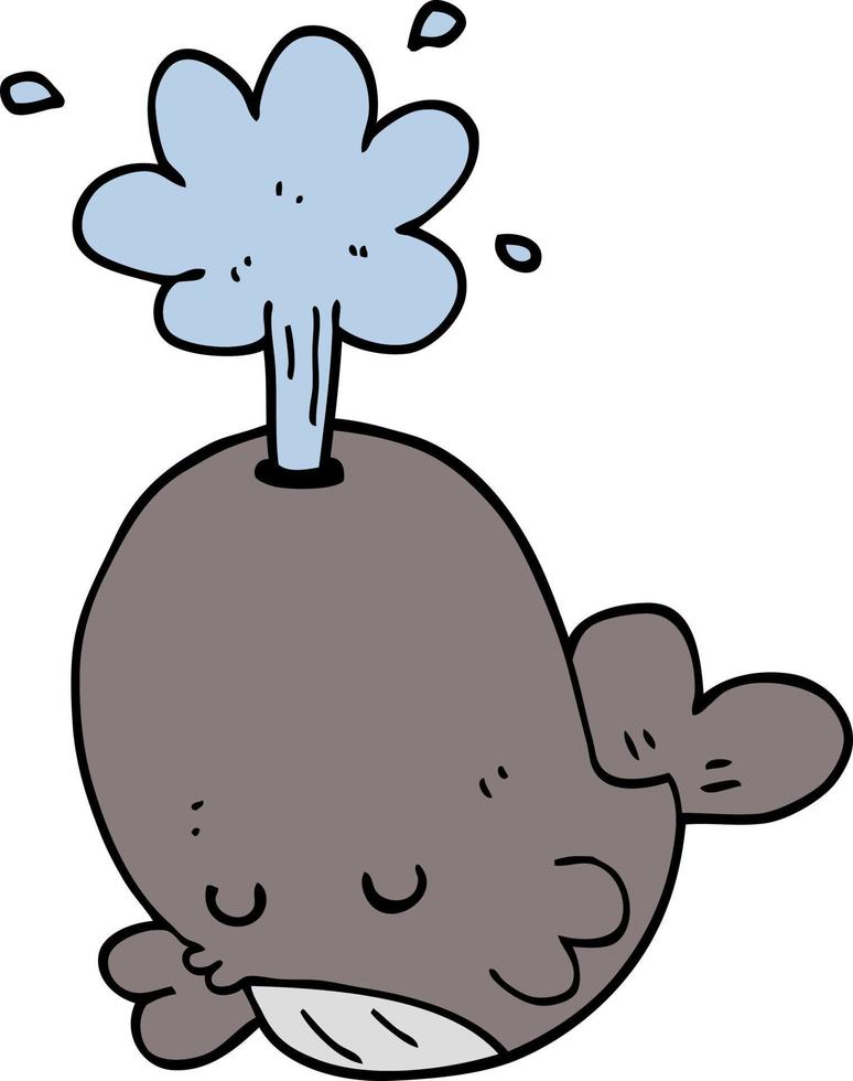 cartoon spouting whale vector
