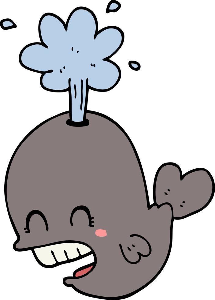 cartoon spouting whale vector