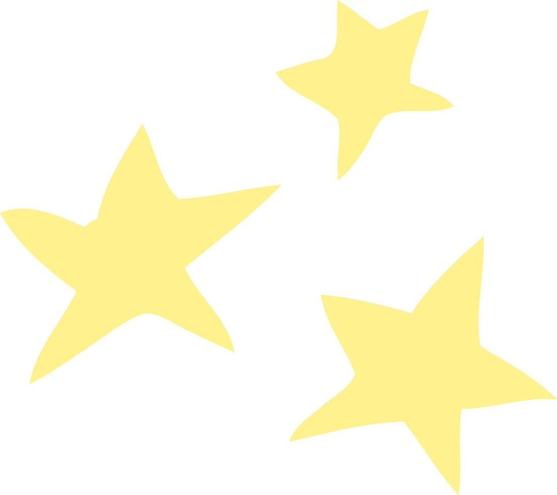 cartoon doodle yellow stars vector