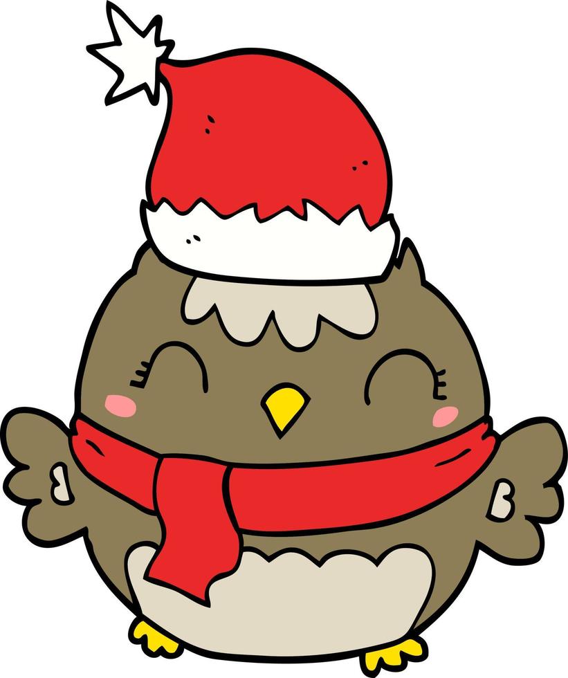 cute christmas owl vector