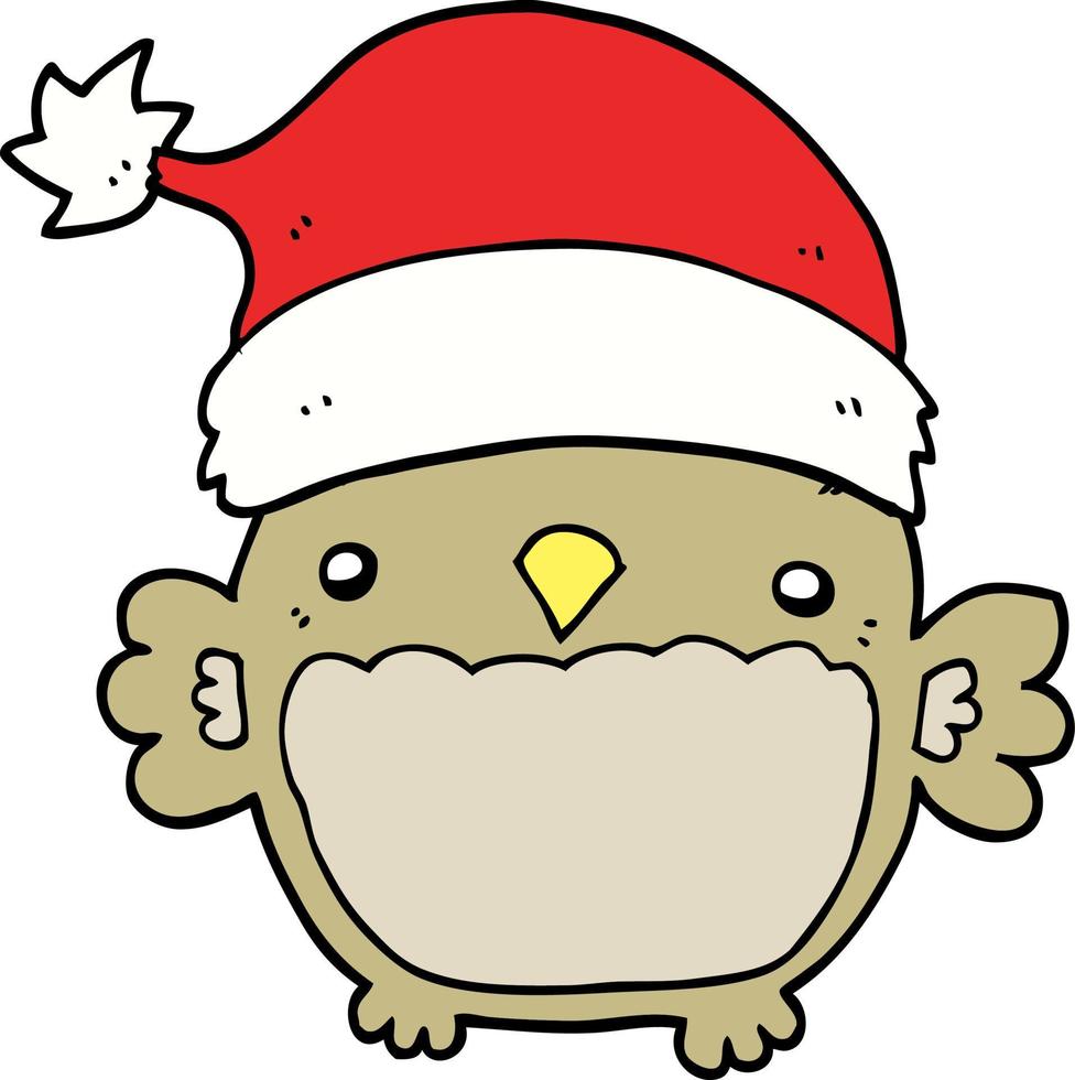 lindo búho navideño vector