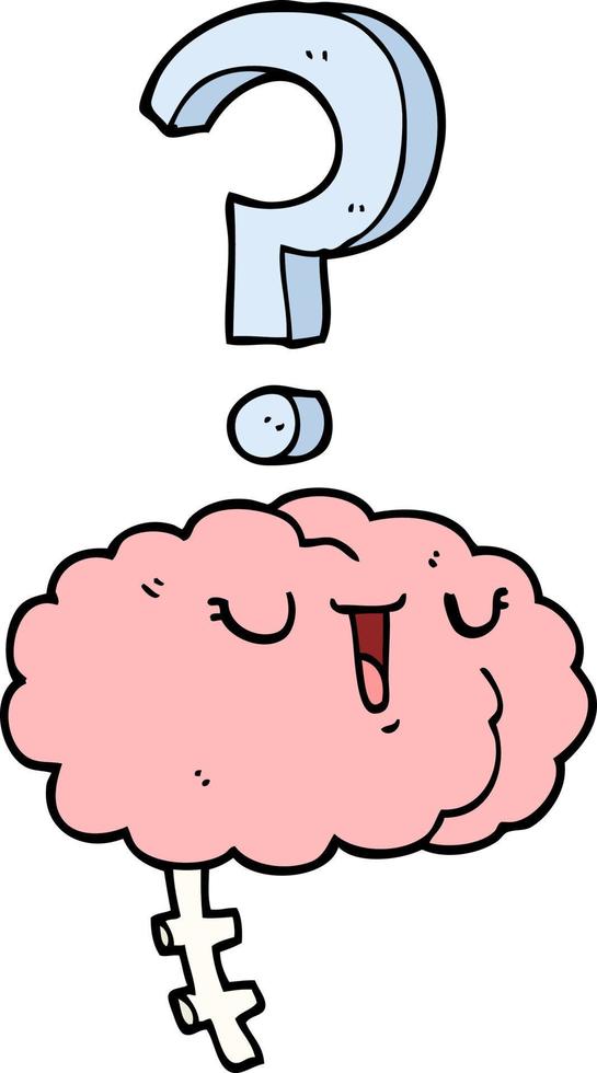 cartoon curious brain vector