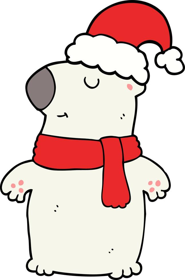 cute cartoon christmas bear vector