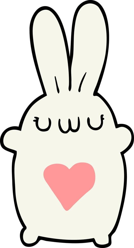 cute cartoon rabbit with love heart vector