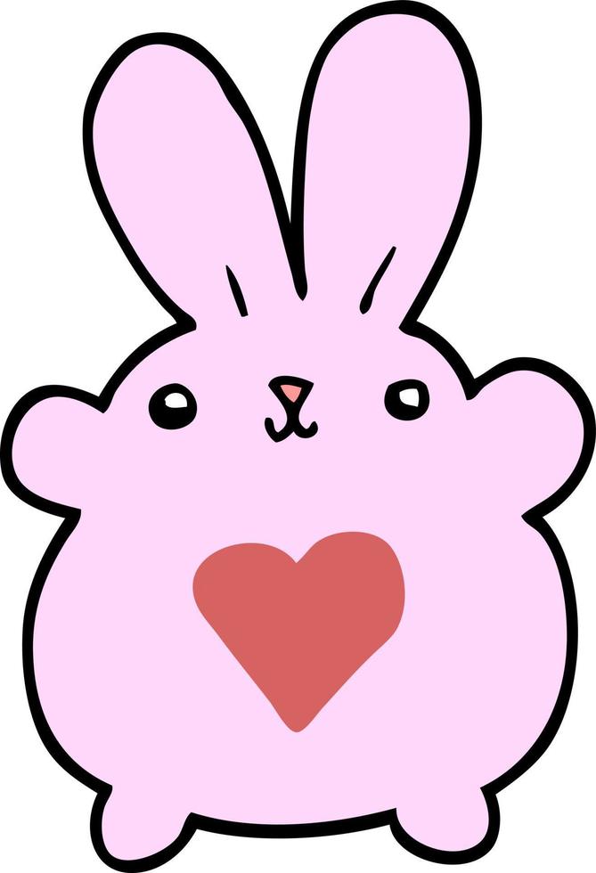 cute cartoon rabbit with love heart vector