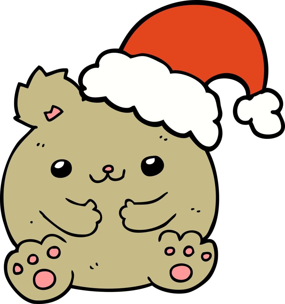 cute cartoon christmas bear vector