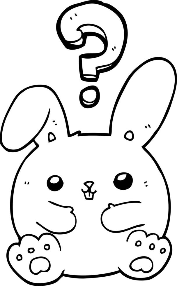 cartoon rabbit with question mark vector