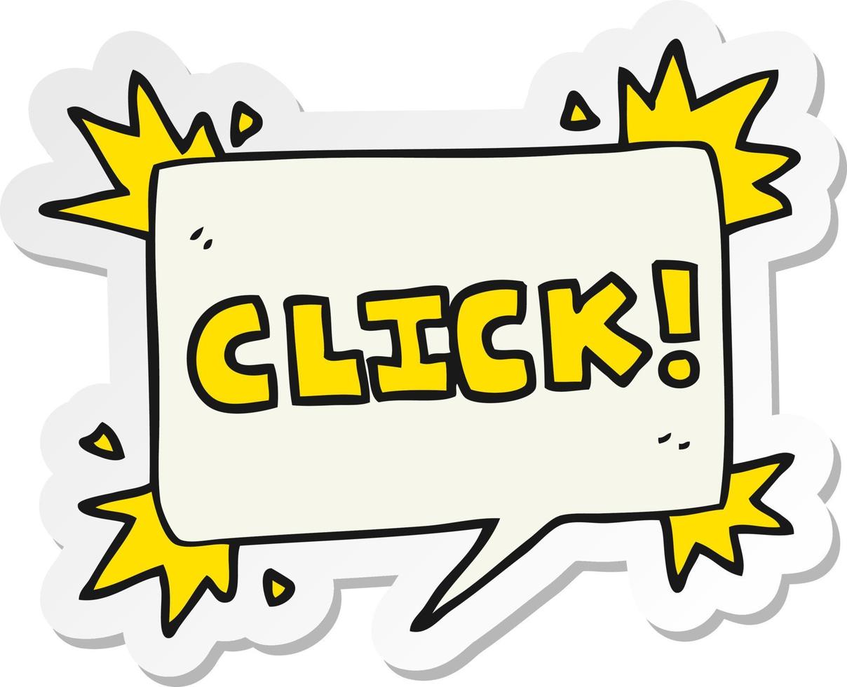 sticker of a cartoon click sign vector