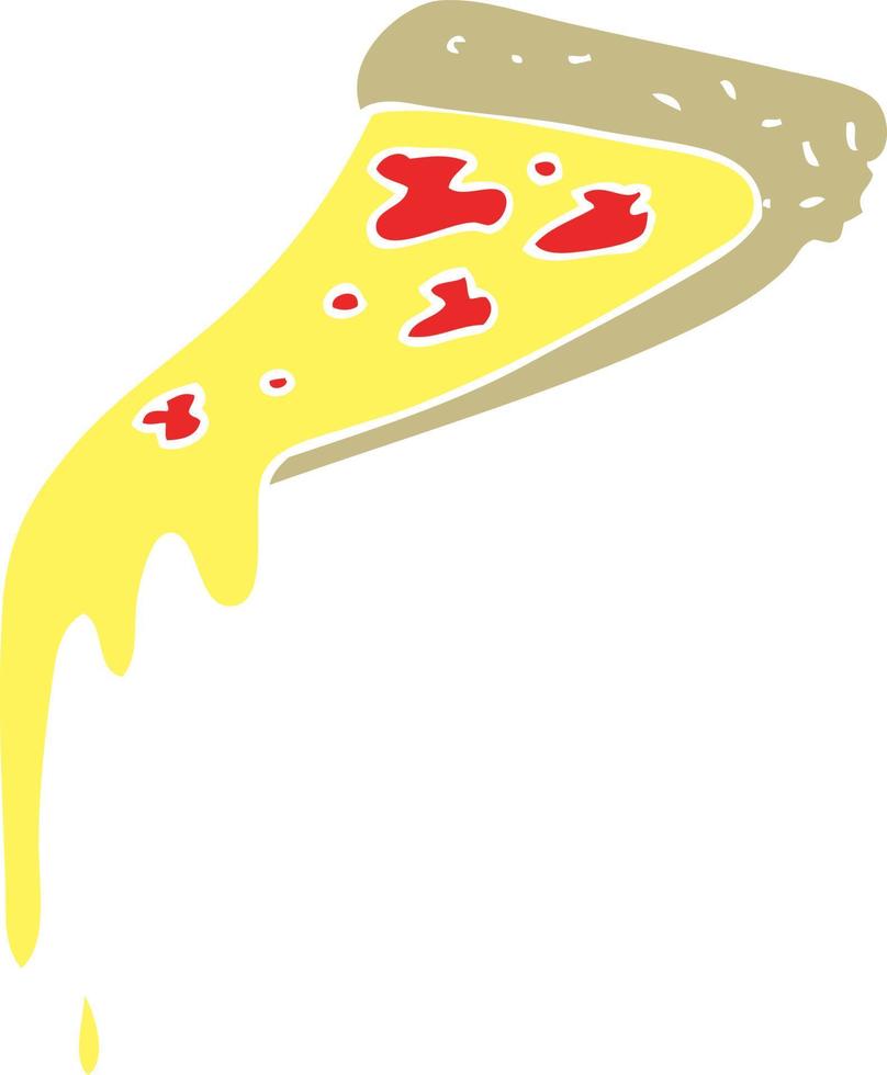 ilustración de color plano de una rebanada de pizza de dibujos animados vector