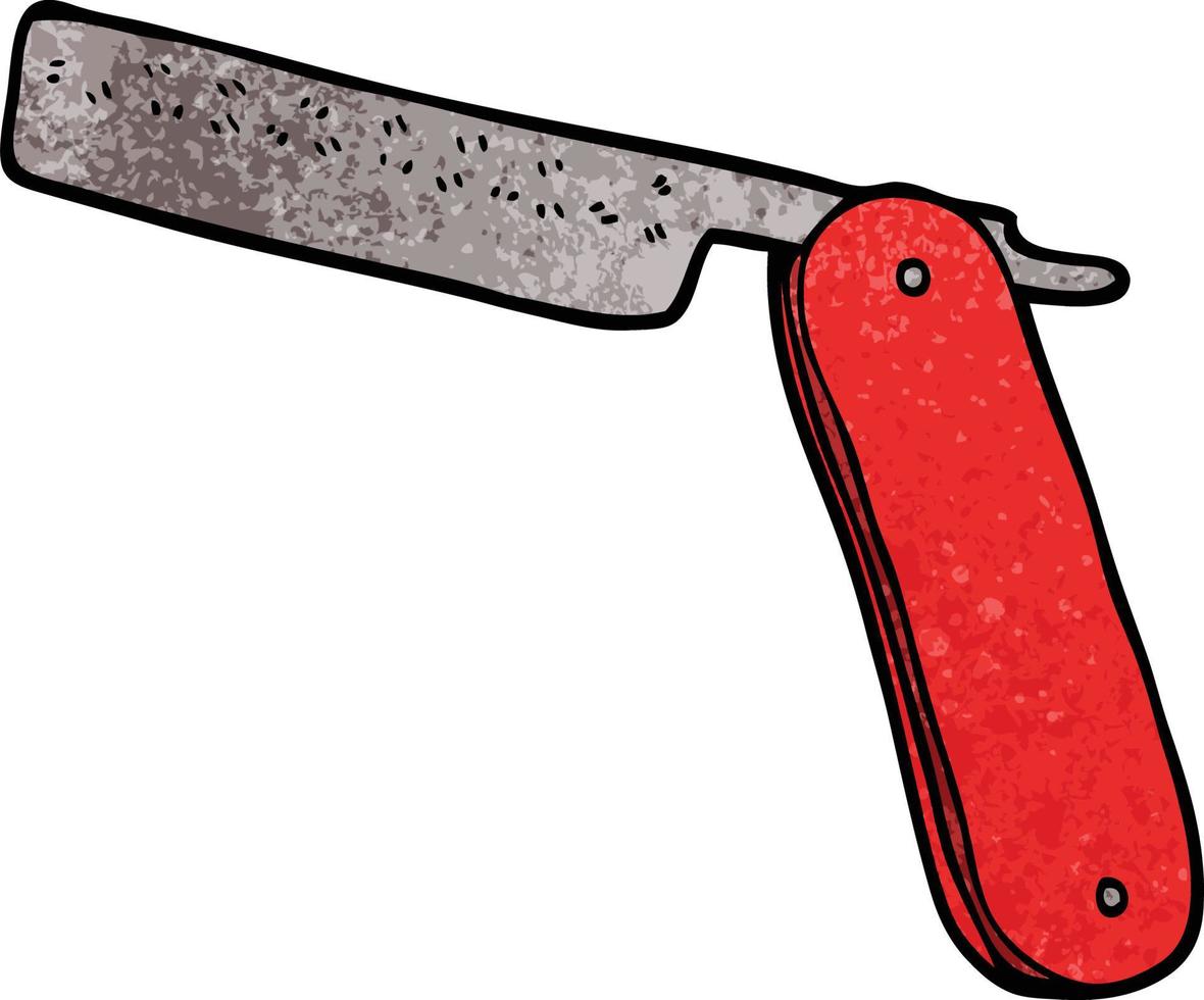 cartoon doodle cut throat razor vector