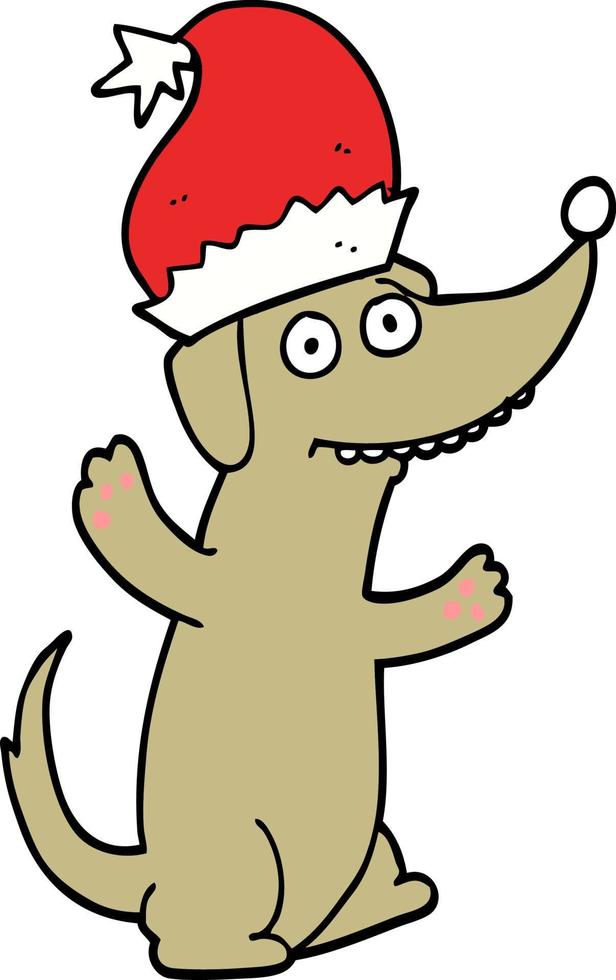 cute christmas cartoon dog vector