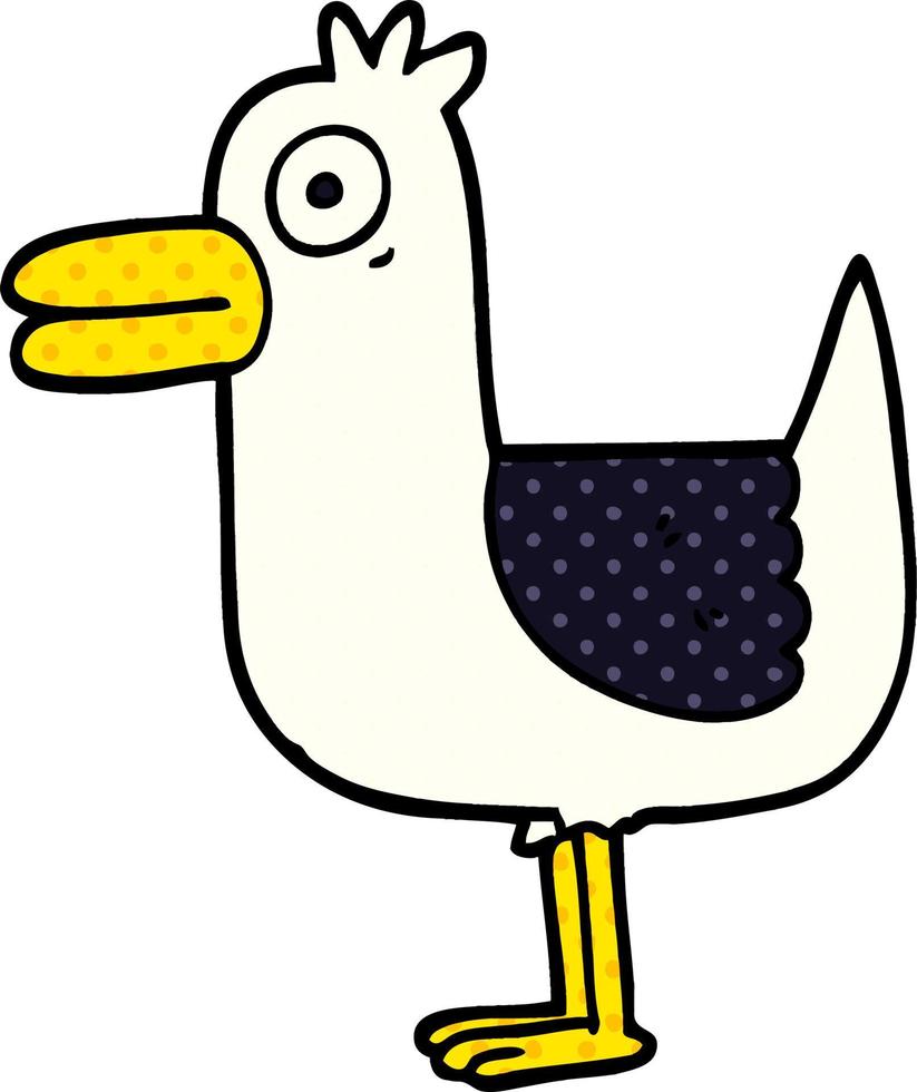 cartoon doodle sea gull vector