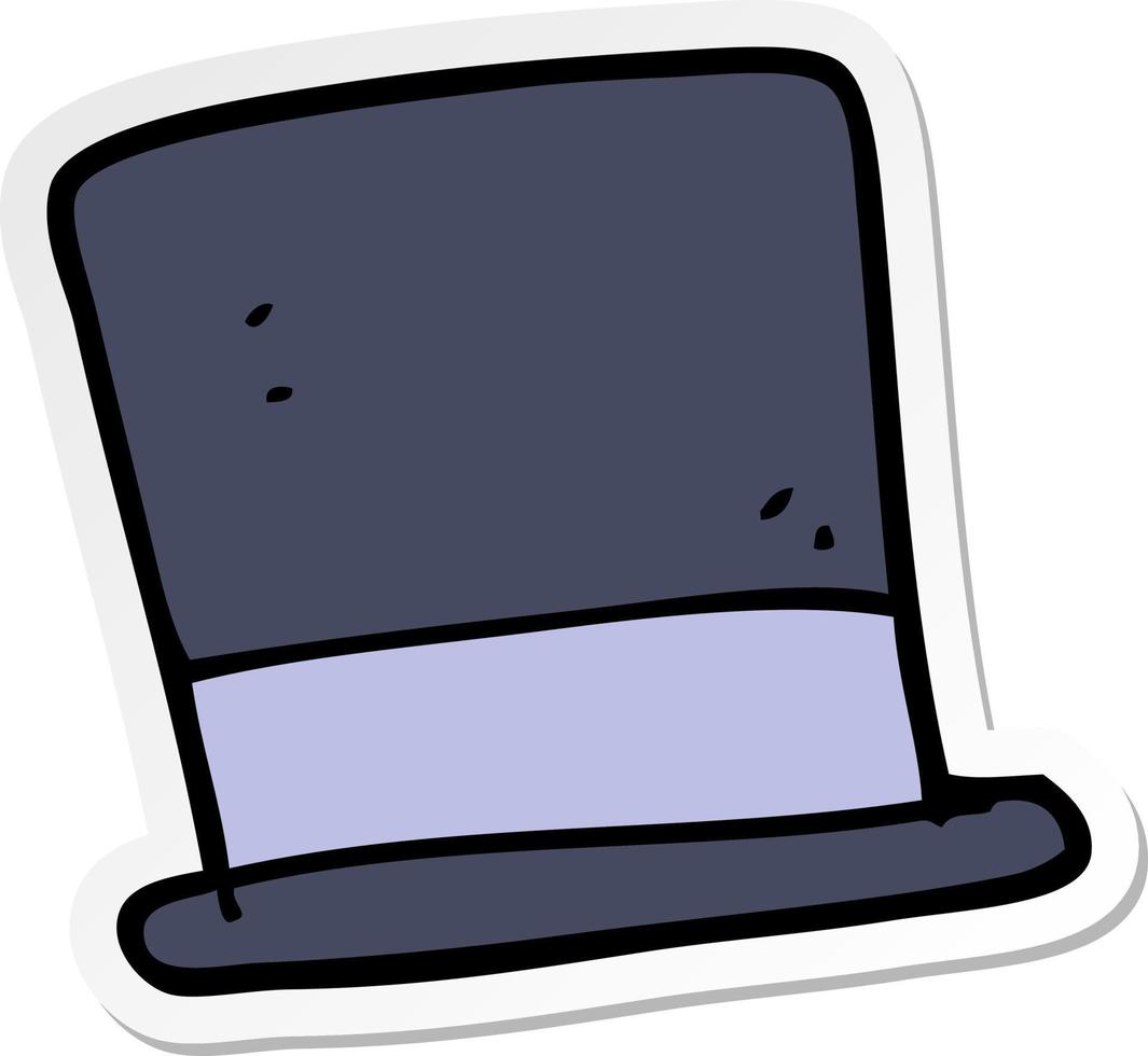 sticker of a cartoon top hat vector