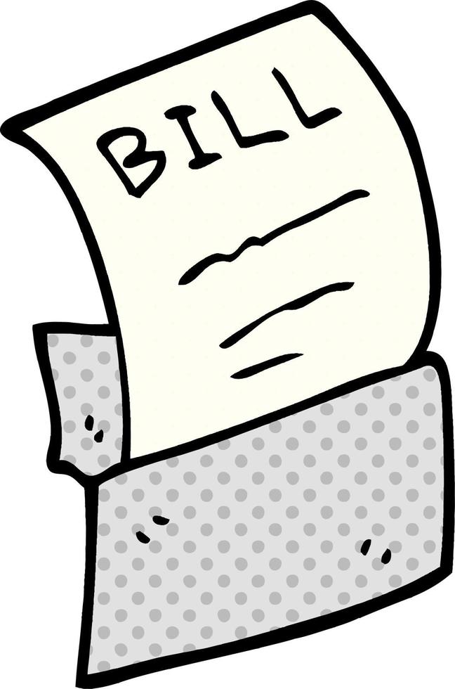 cartoon doodle debt bill vector