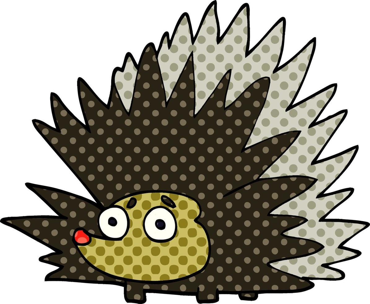 cartoon doodle spiky hedgehog vector