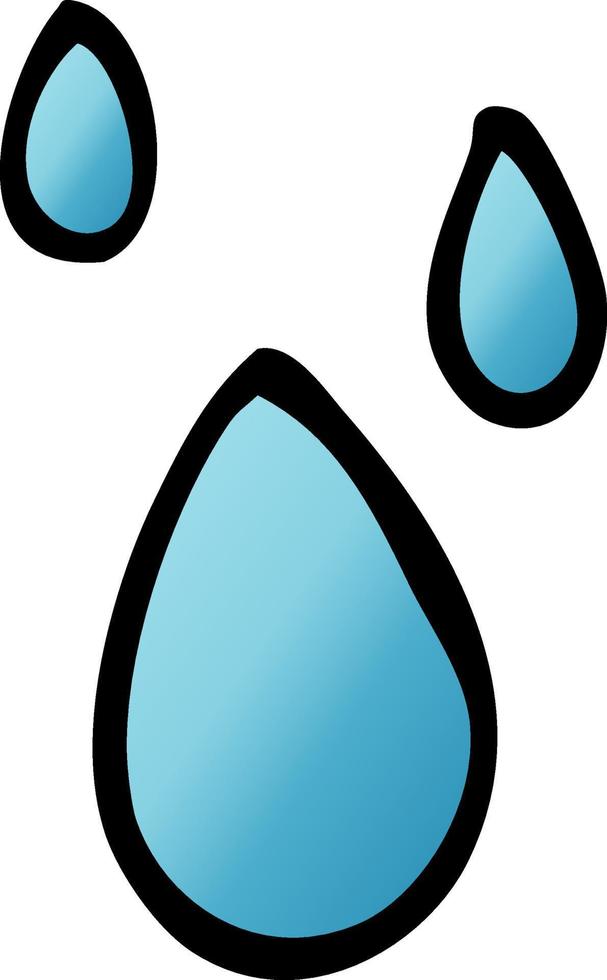 cartoon doodle rain drops vector