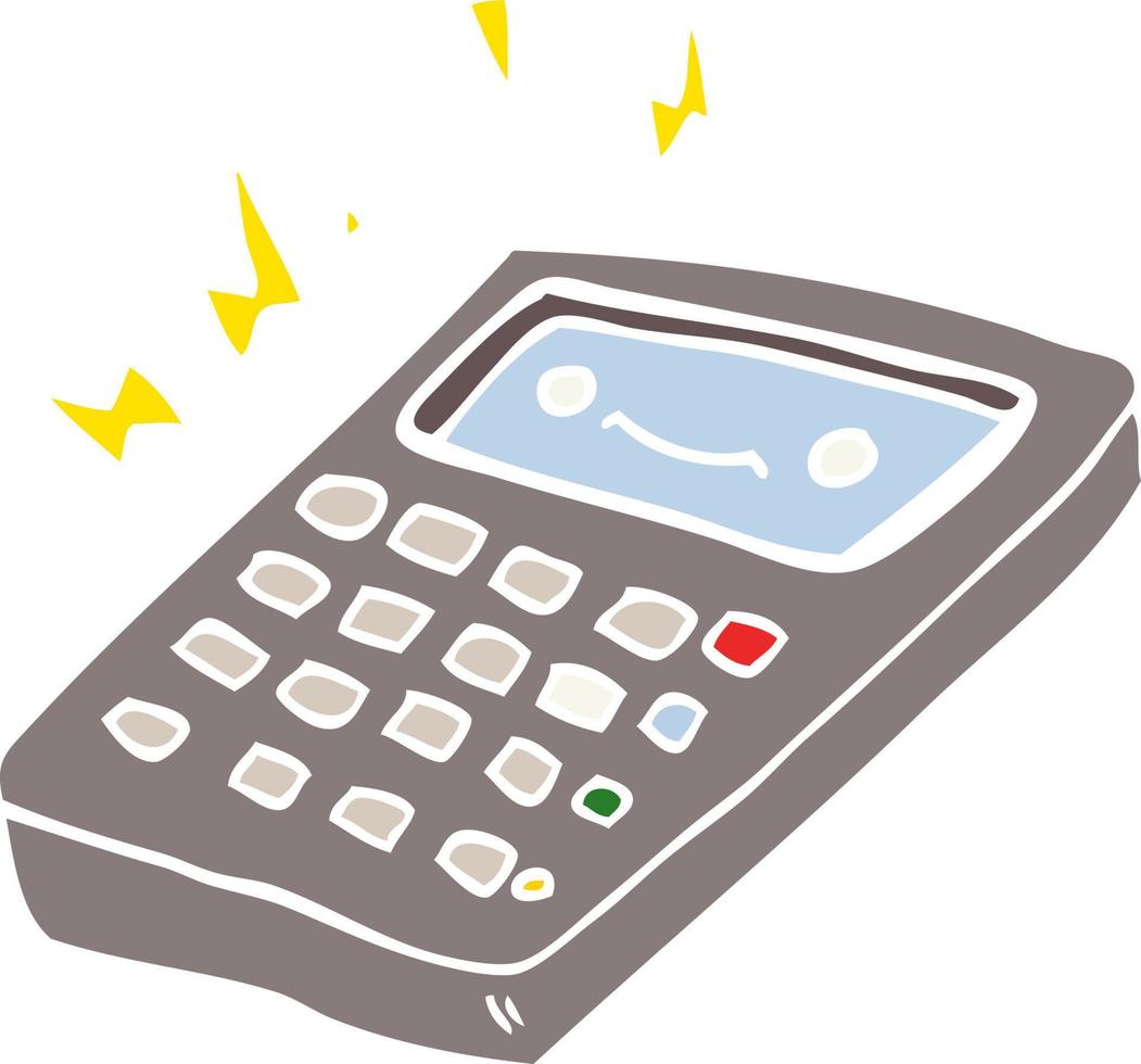 flat color style cartoon calculator vector