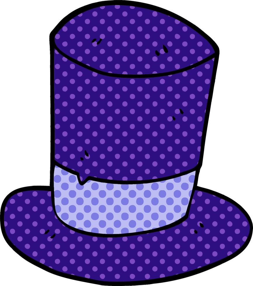 cartoon doodle top hat vector