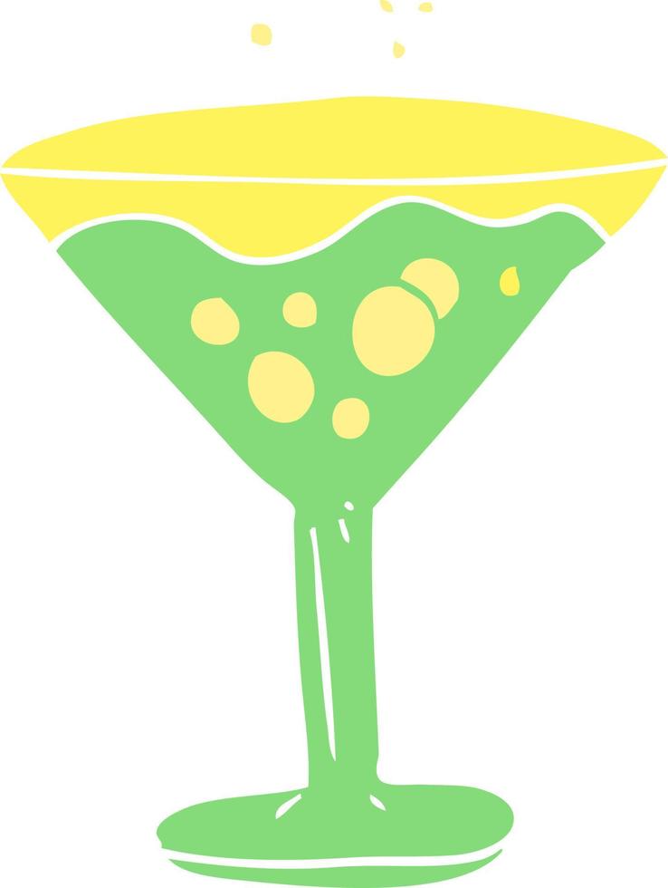 flat color illustration of a cartoon cocktail vector