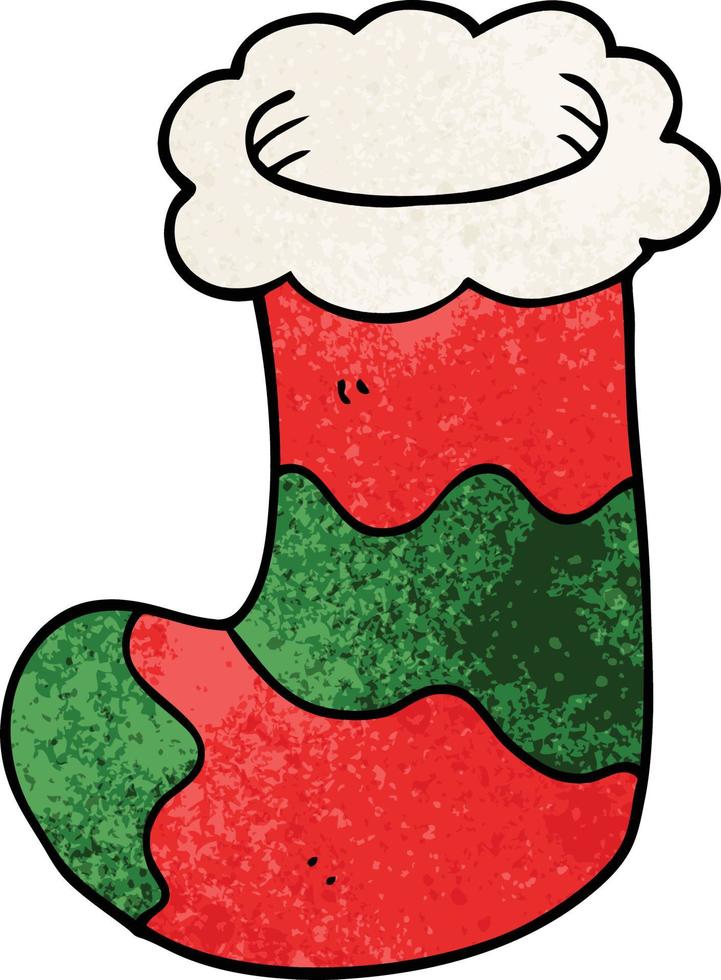 cartoon doodle christmas stocking vector