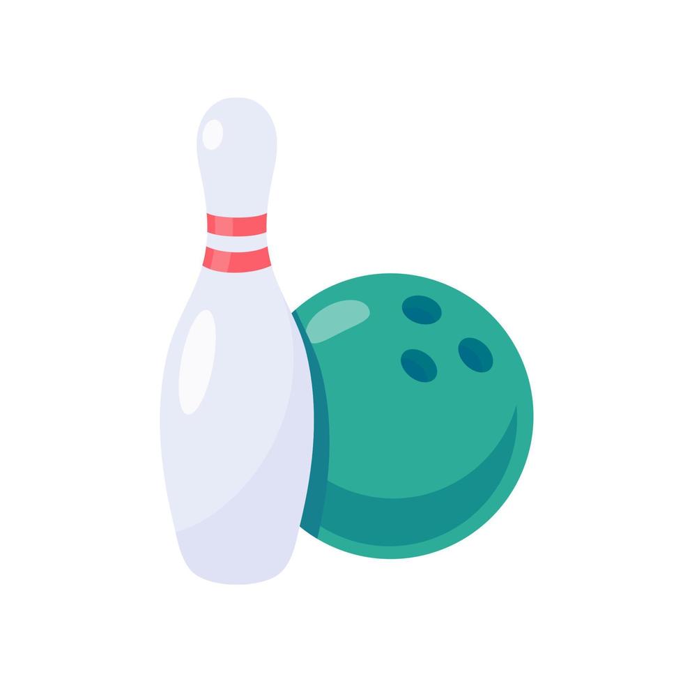 A bowling ball that rolls to hit the pin. vector