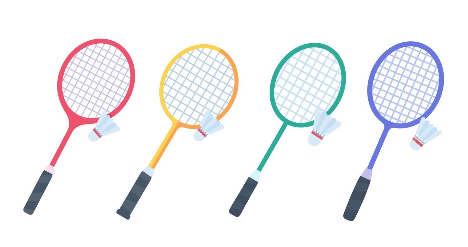 Badminton bat for hitting shuttlecocks in indoor sports vector