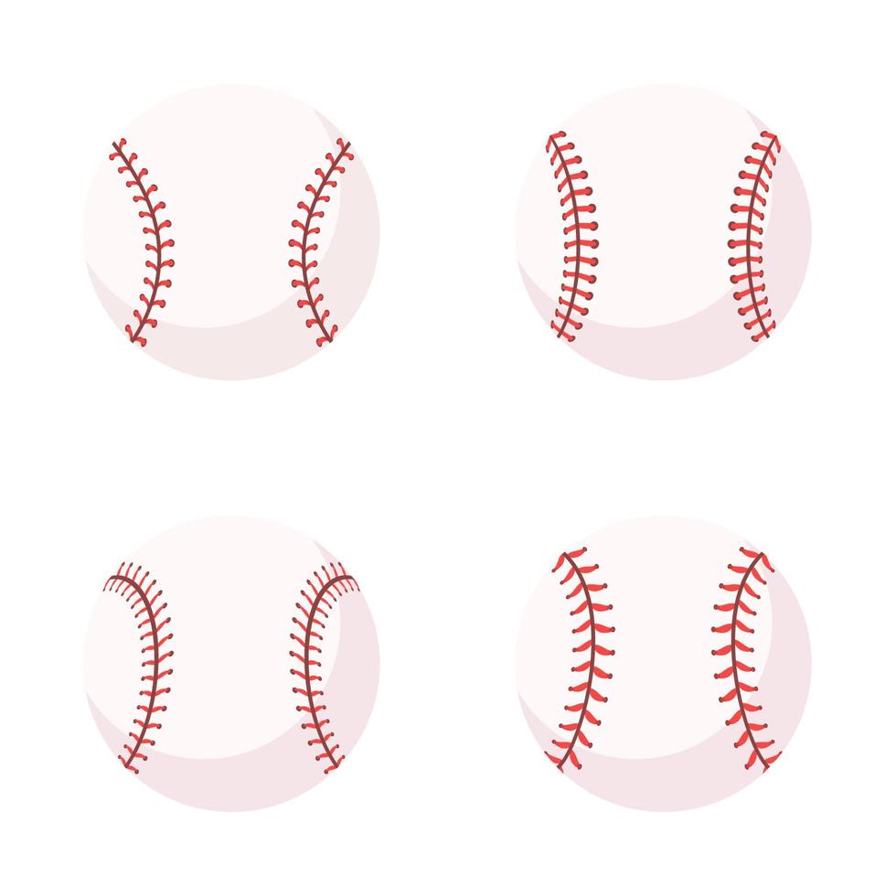 Leather baseball with red stitched seams. Popular softball tournaments. vector