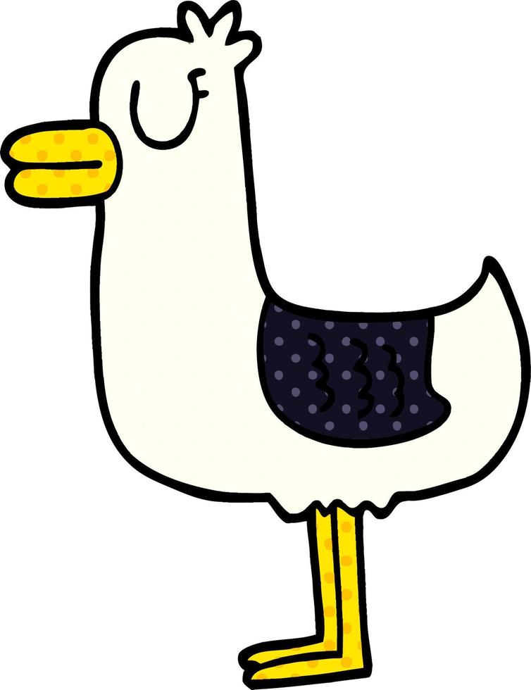 cartoon doodle sea gull vector