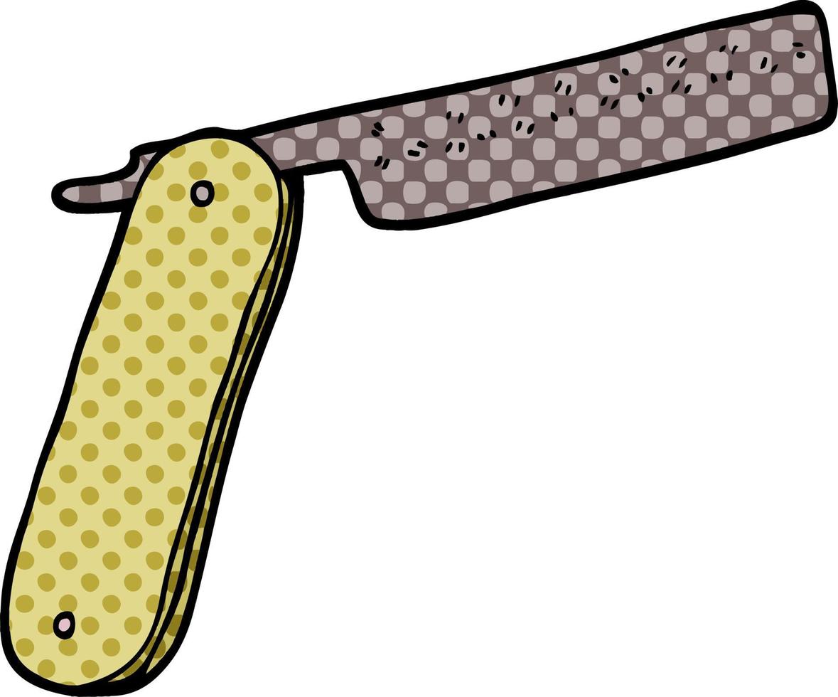 cartoon doodle cut throat razor vector