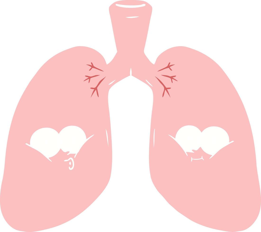 flat color style cartoon lungs vector