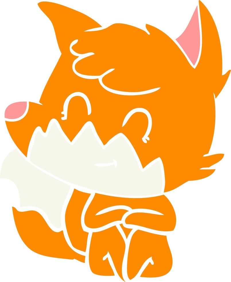 flat color style cartoon friendly fox vector