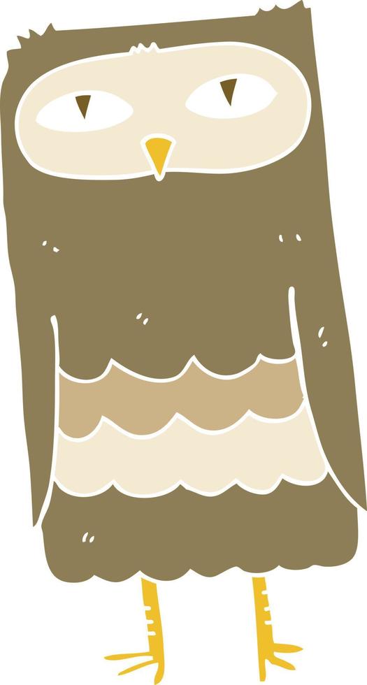 flat color illustration of a cartoon owl vector