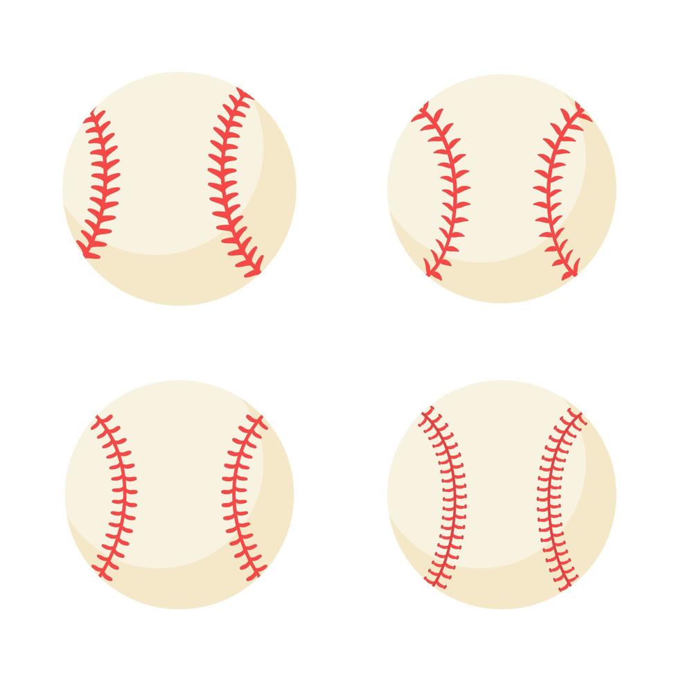 béisbol de cuero con costuras rojas. torneos populares de softbol. vector