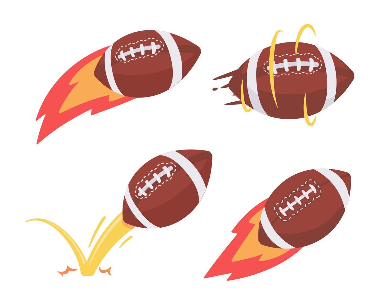 american football burst into flames. american football match elements vector