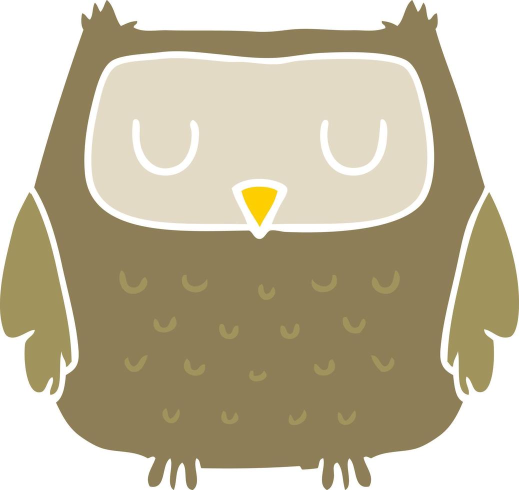 flat color style cartoon owl vector