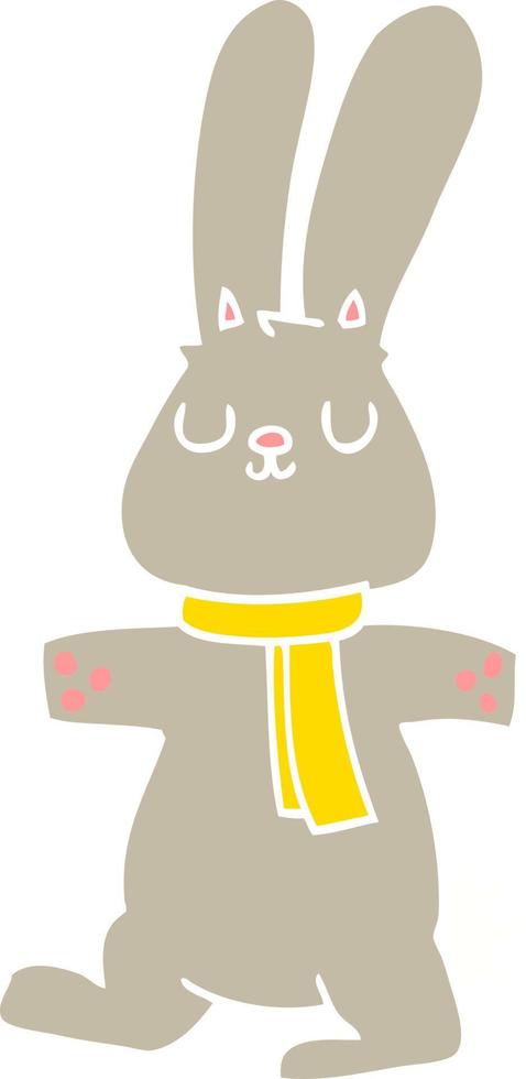 flat color style cartoon rabbit vector