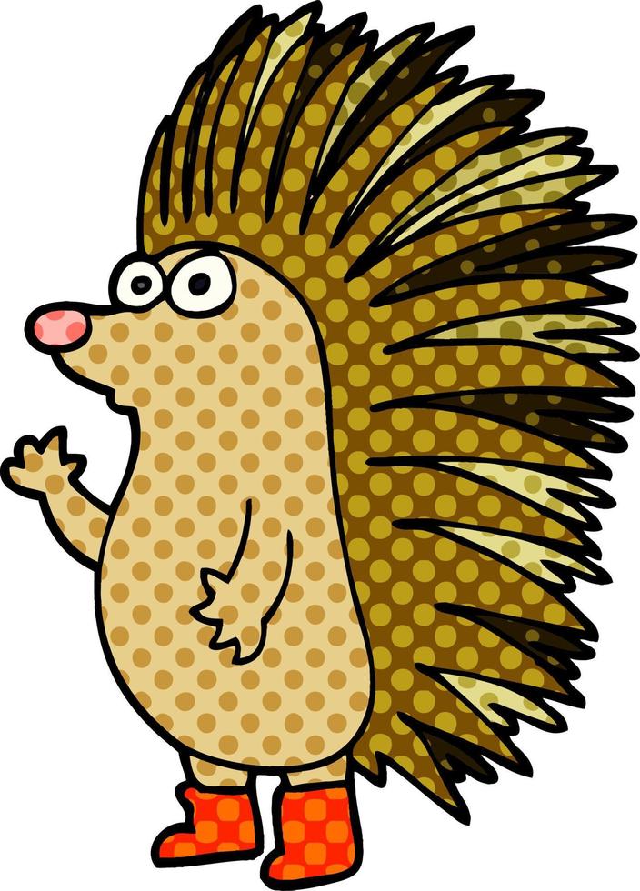 cartoon doodle spiky hedgehog vector