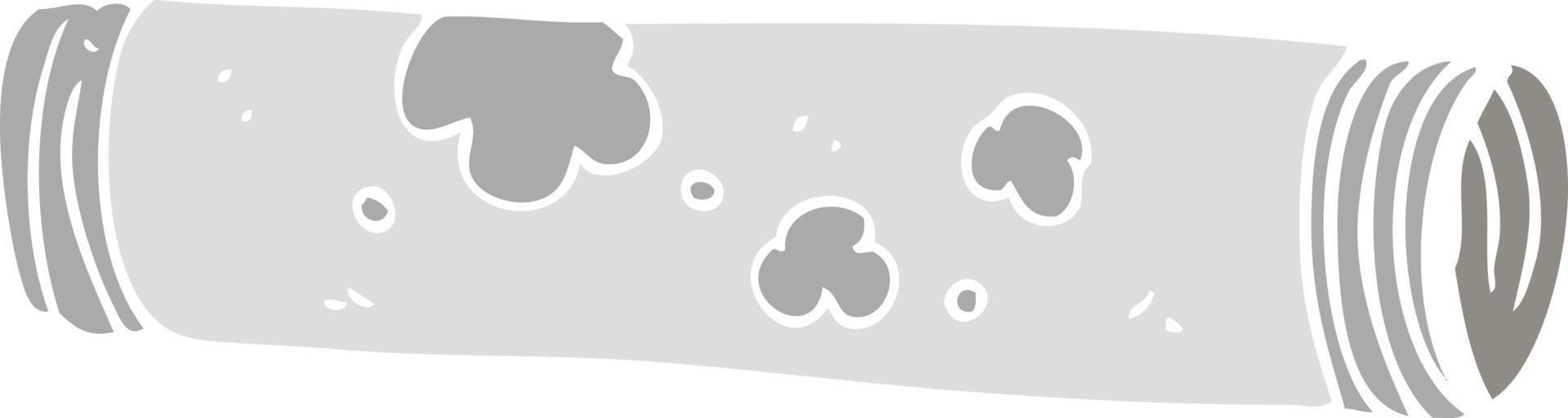 flat color illustration of a cartoon old pipe vector